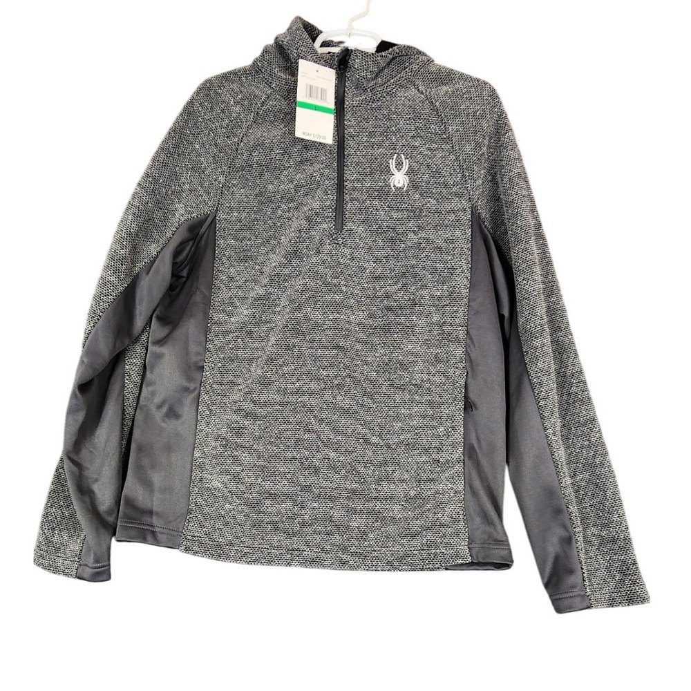 Spyder Mens Heather Grey Quarter Zip Pullover Jacket Activewear‎ Size L